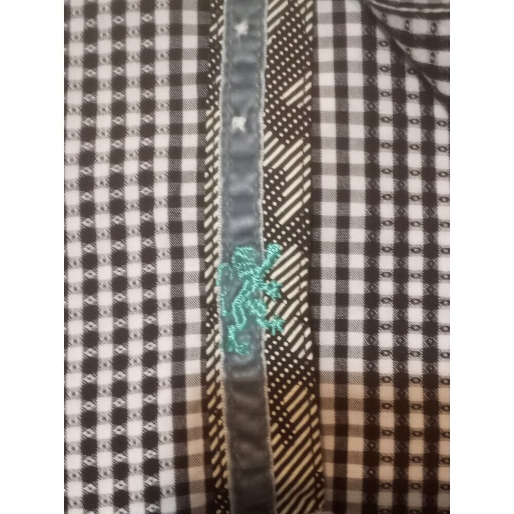 New English Laundry Shirt Mens 3XL Black Label Long Sleeve Button Up Black White - Picture 13 of 15